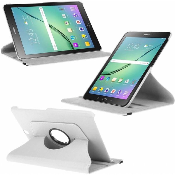 Merkloos Samsung Galaxy Tab S2 8.0 inch (SM-T710 / T715) Tablet Case met 360ﾰ draaistand cover hoesje - Wit