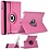 Merkloos iPad 2 / 3 / 4 Case 360 graden draaibare beschermhoes cover - Licht Roze