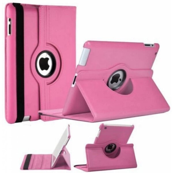 Merkloos iPad 2 / 3 / 4 Case 360 graden draaibare beschermhoes cover - Licht Roze