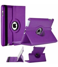 Merkloos iPad 2 / 3 / 4 Case 360 graden draaibare beschermhoes cover - Paars