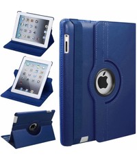 Merkloos iPad 2, 3 en 4 Case met 360 Graden draaistand hoesje met Stand Donker Blauw