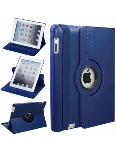 Merkloos iPad 2, 3 en 4 Case met 360 Graden draaistand hoesje met Stand Donker Blauw
