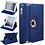 Merkloos iPad 2, 3 en 4 Case met 360 Graden draaistand hoesje met Stand Donker Blauw