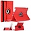 Merkloos iPad 2, 3, 4 Beschermhoes- 360 graden draaibare cover - - Rood