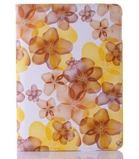 Merkloos iPad Air 2 Flip Sweet Flower hoesje / Luxury 360 draaibaar case Geel