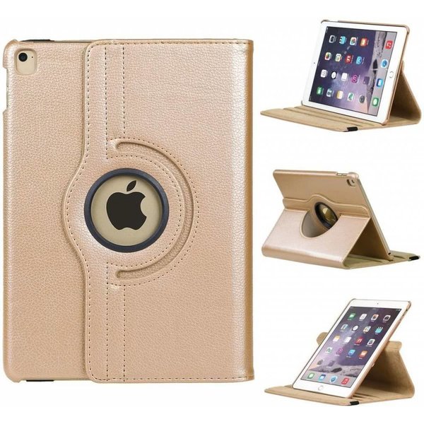 Merkloos iPad Air 2 Rotatie hoesje met stand Champagne Goud