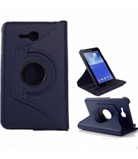 Merkloos Samsung Galaxy Tab 3 - Lite 7.0 inch (T110 / T111 / T113) Tablet Case hoesje 360 Draaibaar - Donker Blauw