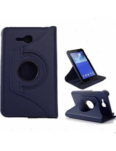 Merkloos Samsung Galaxy Tab 3 - Lite 7.0 inch (T110 / T111 / T113) Tablet Case hoesje 360 Draaibaar - Donker Blauw