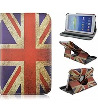 Merkloos Samsung Galaxy Tab 3 - Lite 7.0 inch (T110 / T111 / T113) Tablet Case hoesje 360 Draaibaar - UK Flag