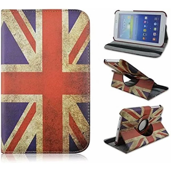 Merkloos Samsung Galaxy Tab 3 - Lite 7.0 inch (T110 / T111 / T113) Tablet Case hoesje 360 Draaibaar - UK Flag