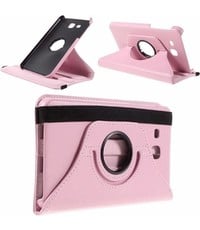 Merkloos Samsung Galaxy Tab A 7.0 inch (2016) T280 / T285 hoesje 360 graden draaibare Case Licht Roze