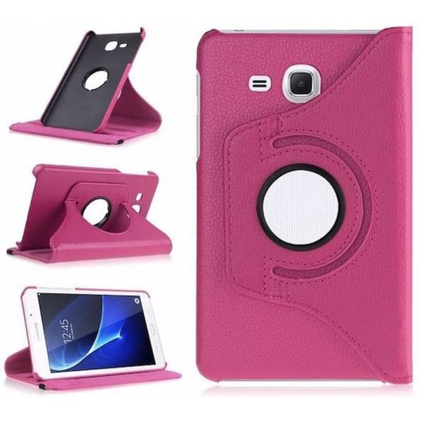 Merkloos Samsung Galaxy Tab A 7.0 inch (2016) T280 / T285 hoesje 360 graden draaibare Case Magenta