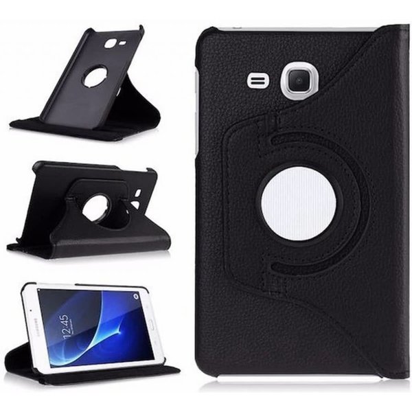 Merkloos Samsung Galaxy Tab A 7.0 inch (2016) T280 / T285 hoesje 360 graden draaibare Case Zwart