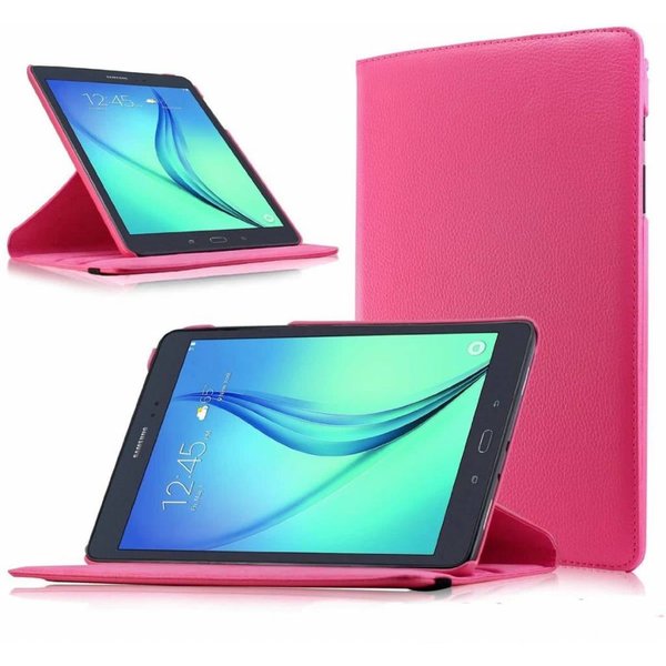 Merkloos Samsung Galaxy Tab A 9,7 inch SM-T550 Tablet Case met 360ﾰ draaistand cover hoesje - Pink - Roze