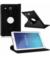 Merkloos Samsung Galaxy Tab E 9.6 Hoesje Case Zwart, 360 Draaibaar