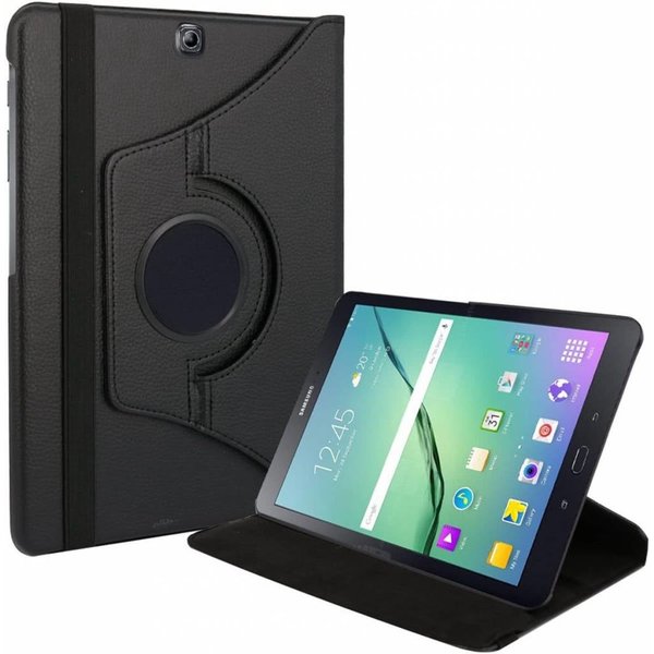 Merkloos Samsung Galaxy Tab S2 9,7 inch (SM- T810) Tablet Case met 360 graden draaistand cover hoesje - Zwart