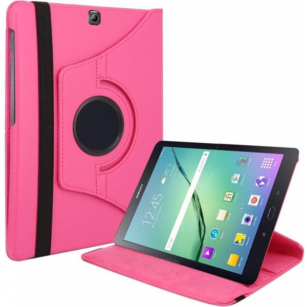 Merkloos Samsung Galaxy Tab S2 9,7 inch (SM- T810) Tablet Case met 360ﾰ draaistand cover hoesje - Pink - Roze