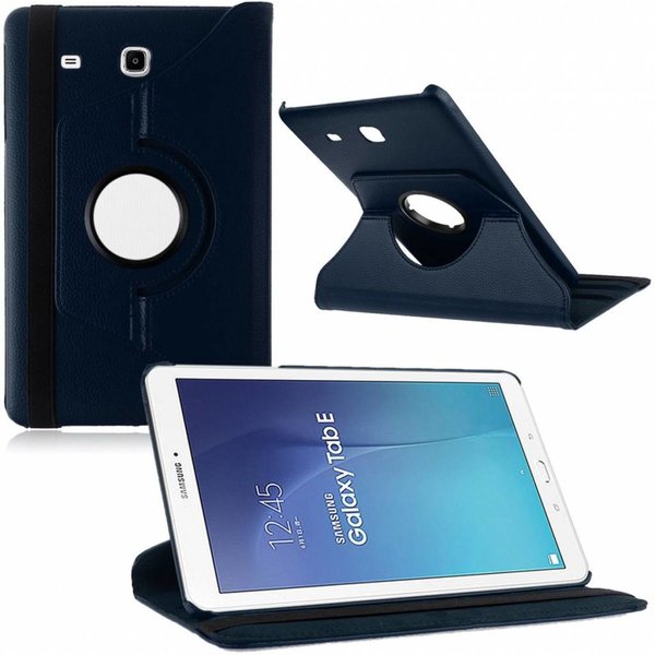 Merkloos Tablet hoesje 360ﾰ draaibaar voor Samsung Galaxy Tab E 9,6 inch Tab E T560 / T561 - Donkder Blauw