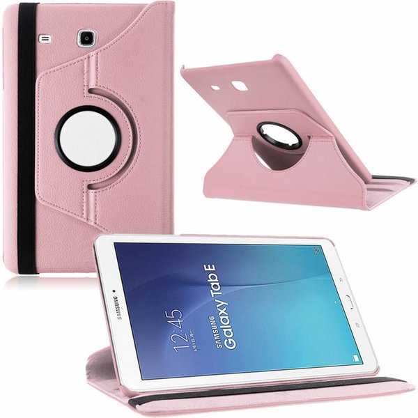 Merkloos Tablet hoesje 360ﾰ draaibaar voor Samsung Galaxy Tab E 9,6 inch Tab E T560 / T561 - Licht Roze