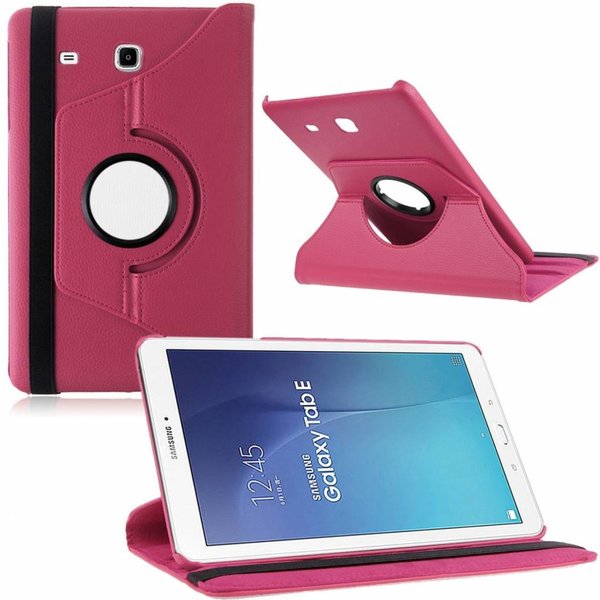 Merkloos Tablet hoesje 360ﾰ draaibaar voor Samsung Galaxy Tab E 9,6 inch Tab E T560 / T561 - Pink / Roze