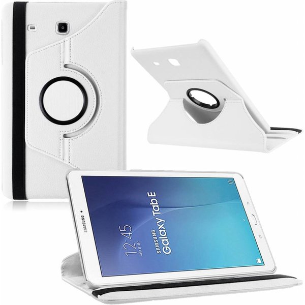 Merkloos Tablet hoesje 360ﾰ draaibaar voor Samsung Galaxy Tab E 9,6 inch Tab E T560 / T561 - Wit