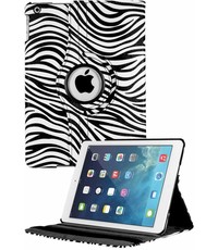 Merkloos iPad Air Case cover 360 graden draaibare hoesje - Zebra Wit / Zwart