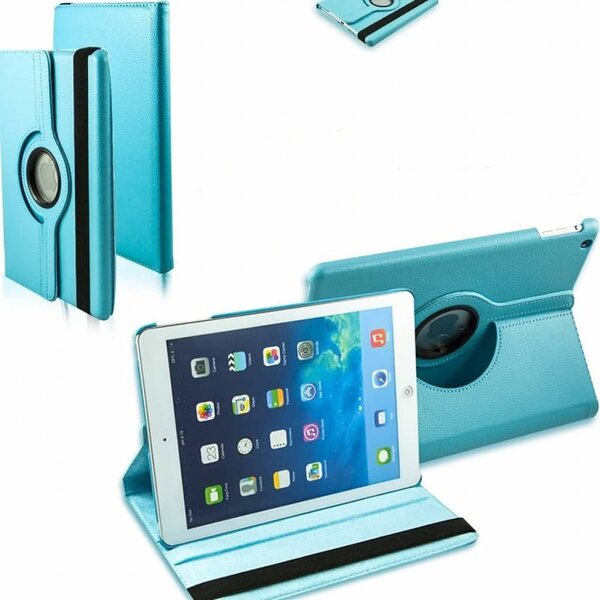 Merkloos iPad Air Case cover 360 graden draaibare hoesje - Baby Blauw