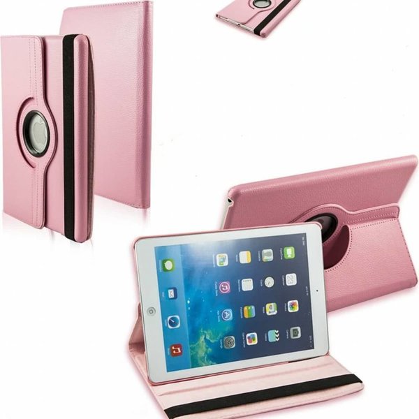 Merkloos iPad Air Case cover 360 graden draaibare hoesje - Licht Roze