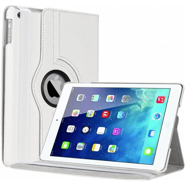 Merkloos iPad Air Case cover 360 graden draaibare hoesje - Wit