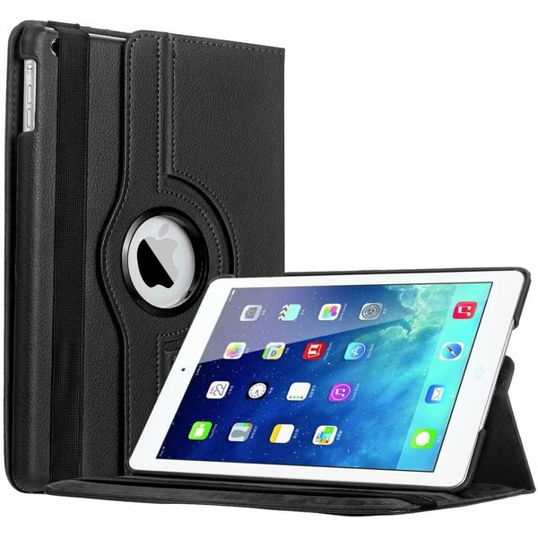 Merkloos iPad Air Case cover 360 graden draaibare hoesje - Zwart