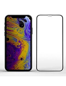 Merkloos iPhone Xr Volledige Dekking Glazen Tempered Glass Zwart