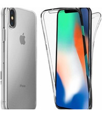 Merkloos iPhone Xr Dual TPU Case hoesje 360° Cover 2 in 1 Case ( Voor en Achter) Transparant