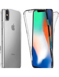 Merkloos iPhone Xs Max Dual TPU Case hoesje 360° Cover 2 in 1 Case ( Voor en Achter) Transparant