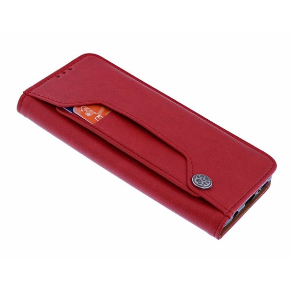 Merkloos  iPhone Xr Flip Cover met Magneetsluiting en Uitschuifbare Kaartenhouder Rood