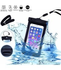Merkloos Neon Multi Functional Waterdichte telefoon hoesje Pouch Met headphone Audio Jack voor iPhone Xs Max Zwart