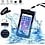 Merkloos Neon Multi Functional Waterdichte telefoon hoesje Pouch Met headphone Audio Jack voor iPhone Xs Max Zwart