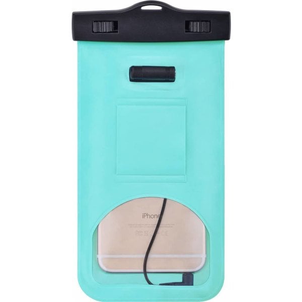 Merkloos Neon Multi Functional Waterdichte telefoon hoesje Pouch Met headphone Audio Jack voor iPhone Xr Groen