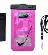 Merkloos Neon Multi Functional Waterdichte telefoon hoesje Pouch Met headphone Audio Jack voor iPhone Xr Pink / Rose