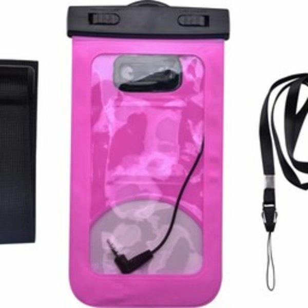 Merkloos Neon Multi Functional Waterdichte telefoon hoesje Pouch Met headphone Audio Jack voor iPhone Xr Pink / Rose