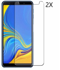Merkloos 2 Pack Samsung Galaxy A7 (2018) Tempered glass /Beschermglas Screenprotector