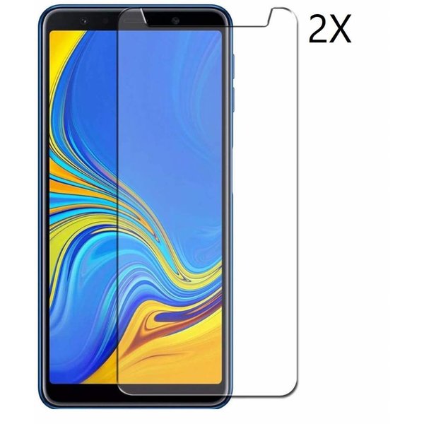 Merkloos 2 Pack Samsung Galaxy A7 (2018) Tempered glass /Beschermglas Screenprotector