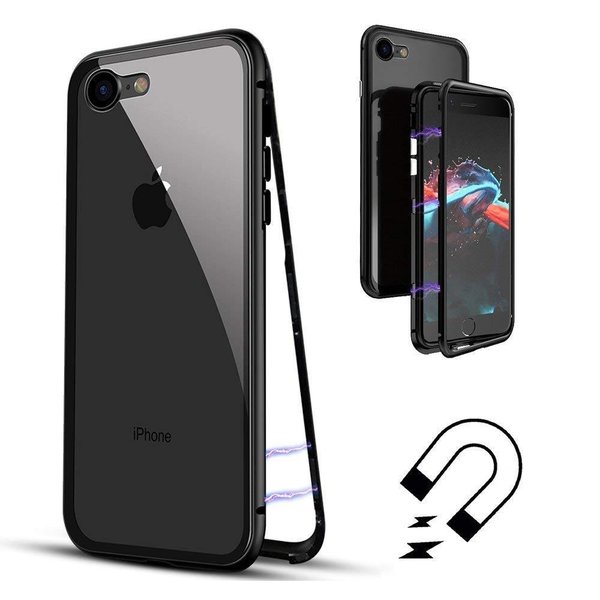 Merkloos Magnetisch iPhone 8+ / 7+ hoesje - ZWARTE - voor iPhone 8+ / 7+ (plus versie)