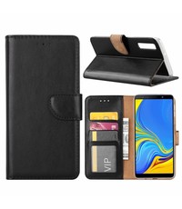 Merkloos Samsung Galaxy A7 2018 Zwart Booktype / Portemonnee TPU Lederen Hoesje