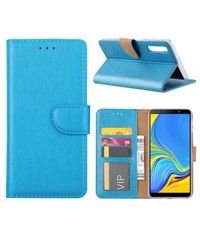 Merkloos Samsung Galaxy A7 2018 Blauw Booktype / Portemonnee TPU Lederen Hoesje