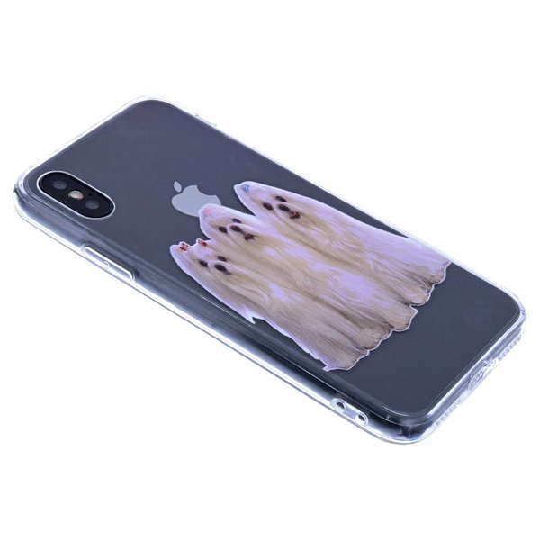 Merkloos iPhone X / Xs 3D Maltezer Hondje Design Back Cover Hoesje