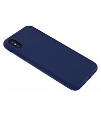Merkloos iPhone X / Xs Soft Premium TPU backcover siliconen Hoesje Donker Blauw