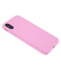 Merkloos iPhone X / Xs Soft Premium TPU backcover siliconen Hoesje Licht Roze