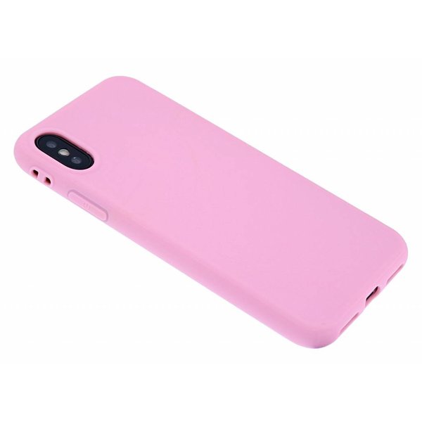 Merkloos iPhone X / Xs Soft Premium TPU Back cover siliconen Hoesje Licht Roze