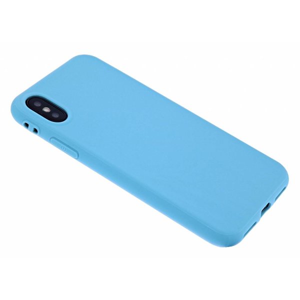 Merkloos iPhone X / Xs Soft Premium TPU Back cover siliconen Hoesje Licht Blauw