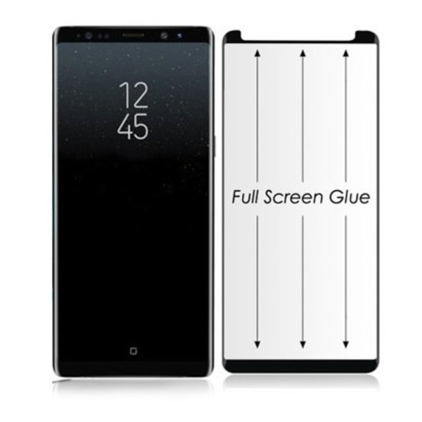 Merkloos Samsung Galaxy Note 9 Full Glue Screenprotector Adhesive Cover tempered glass Zwart